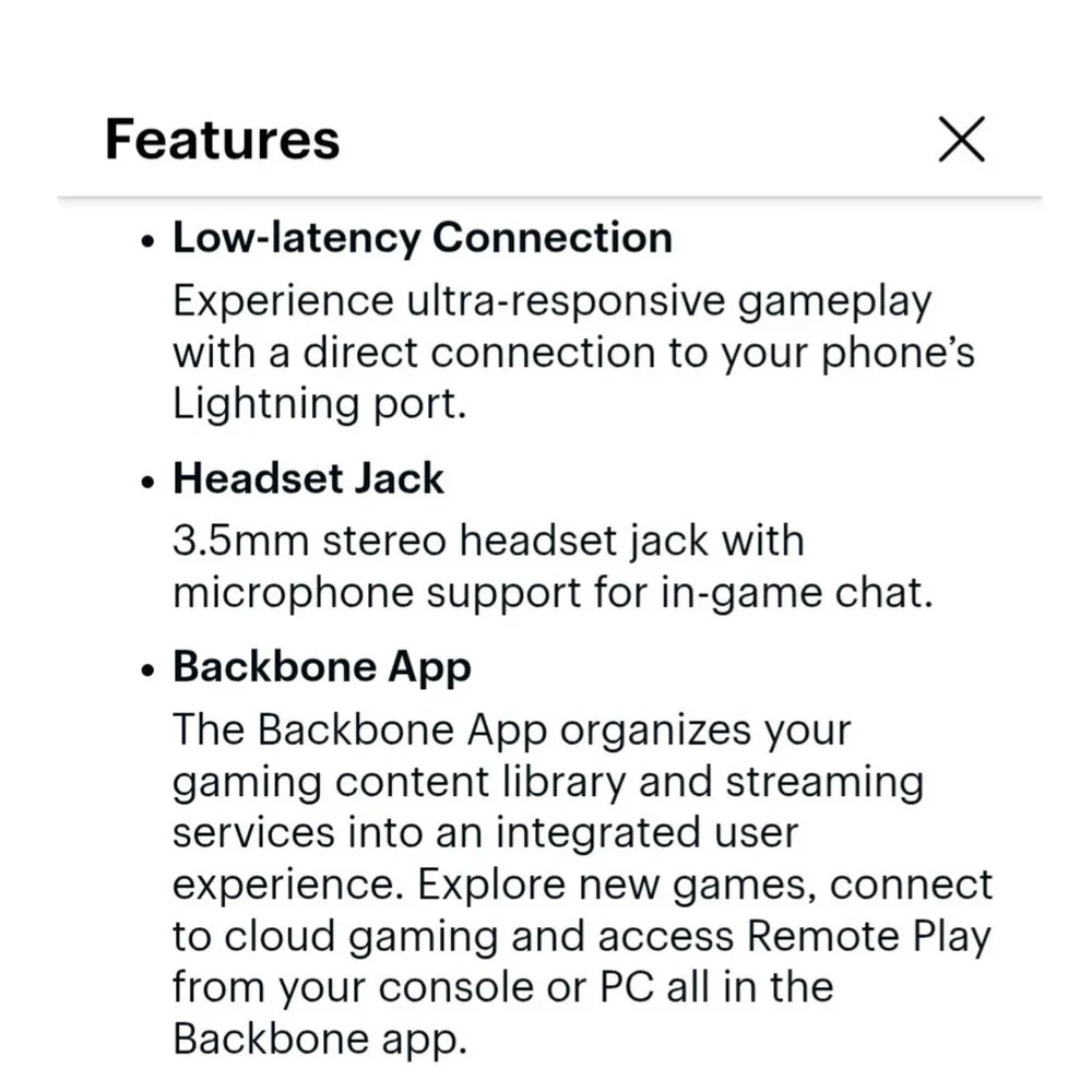 Backbone One for XBox- iPhone Version
